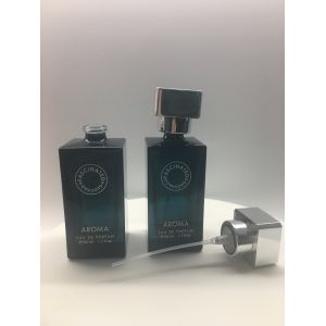 Rectangle Glass 50ml Luxury Perfume Bottles Atomizer With Square Cap