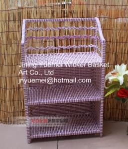 China rattan bookshelf shoe cabinet box storage holder rack layer rattan basket rattan furniture factory