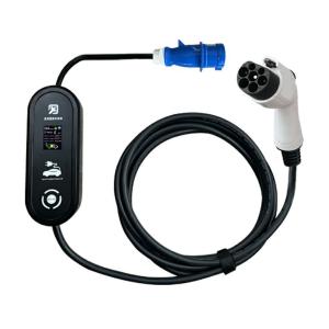 China PC Copper 16A 32A GBT EV Portable Charging Box 5m Cable Color Screen Fast Car Charger 7KW 11KW 22KW CEE Customized Plug factory