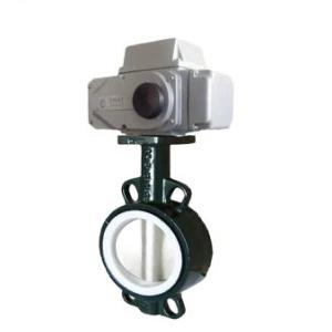 Wafer Type Electric Motor Operated Butterfly Valve Low Pressure Soft Sealed