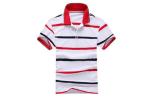 Polyester Striped Polo Shirt Cool Breathable Quick Dry / Men's Summer Clothing