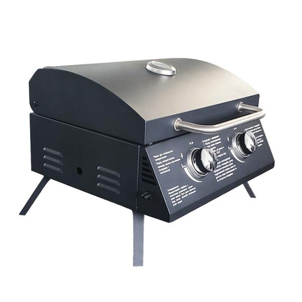 Portable Outdoor Camping BBQ Barbecue Gas Grill Smoke Stove with Steel Safety