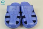 Blue PU Clean Room Slippers , Anti Static Slippers For Dust Free Workshop
