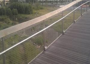 China Ferrules Balustrade Fencing Stainless Steel Wire Rope Mesh 80*80 Mm Hole factory