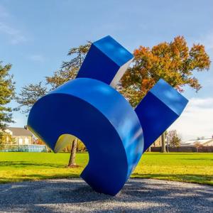China Abstract International Huge Painted Architectural Stainless Steel Bend Sculpture factory