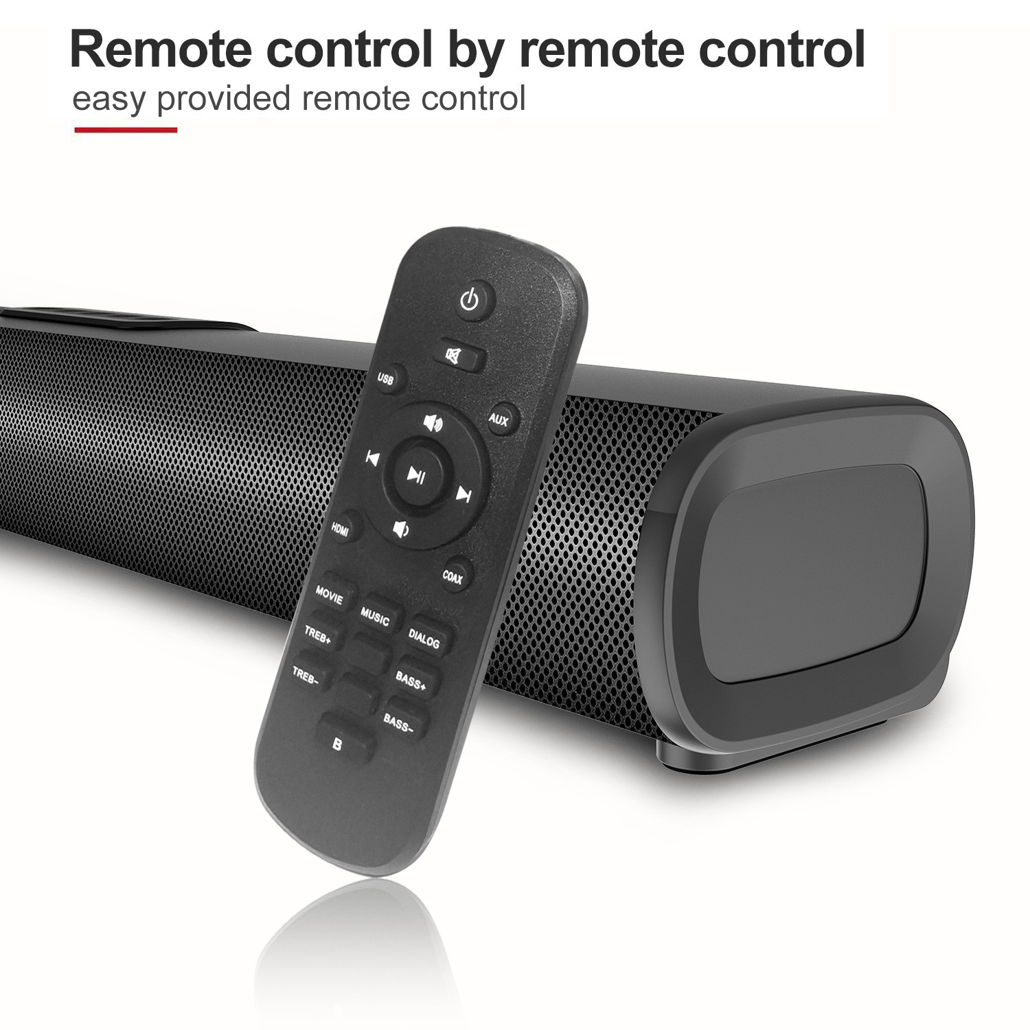 Distortion Free DTS Home Theater Soundbar 2.4GHz Battery Powered