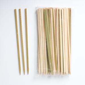 China Natural Safe Disposable Custom Flat Bamboo Skewer Sticks For Bbq factory