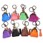 Antique Brass Plating Coin Bag Keychain , Snakeskin Personalized Leather