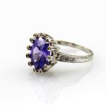Women' Jewellery Sterling Silver Oval Garnet Cubic Zircon Ring(S-RT719)