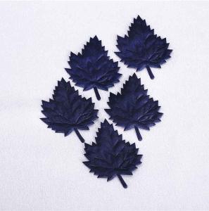 China Dark Blue Christmas Party Crafts Diy Ultrasonic Embossing Maple Leaf Ornament factory