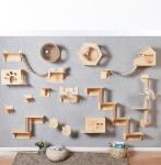 Novelty Pet Toys Wall Mounted Wooden Cat Climbing Frame Tree Sustainable
