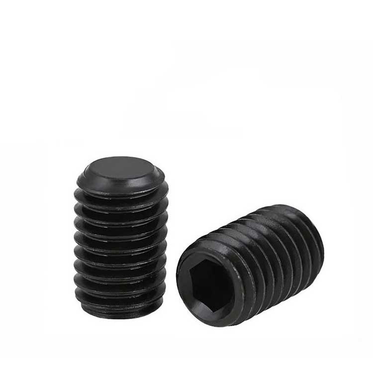 Black Oxide Finish High Strength Hexagon Socket Set Screw with Concave End Headless Machine Screw