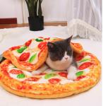 Pizza Cat Bed Set Warm Dog Pad Winter Cat Blanket