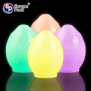 China Party supplies high quality egg shaped 135ml ps plastic dessert luminous cup factory
