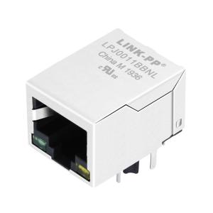 China ARJC02-111009D , Magnetic RJ45 Jack 10/100 Base-Tx Tap Down RJ45 W/LED factory
