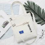 Unique design canvas diagonal Korean fashion shoulder bag handbag with ribbon