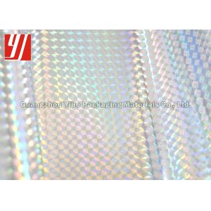 China Laser Grid PET 25 Micron Silver Holographic Foil on sale