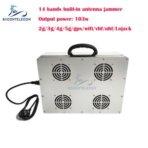China All Frequencies 14 channels Indoor Mobile Phone Signal Jammer Blocker Up To 80m on sale