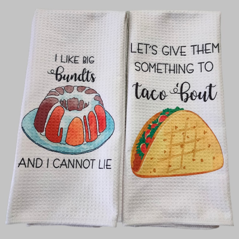 WHITE Waffle Weave Tea Towel Sublimation Blank Kitchen Towel for Custom Printing