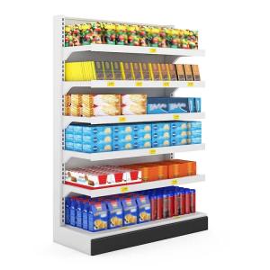 China Factory customized color size metal heavy duty minimarket shelves wall shelves for cosmetics display gondola factory