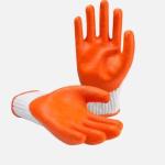 10 Gauge Flat Plain Latex Orange Industrial Rubber Gloves