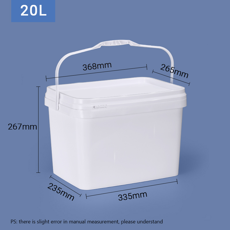 Thickened Lid Plastic Rectangle Bucket With Lid For Outdoor Fishing Camping 4 Gallon