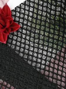 China Black Diamond Pattern 60 Yards Bonded Tulle Mesh Fabric factory