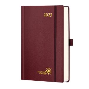 China Custom Daily Weekly Schedule Yearly Agenda A5 Hardcover Planner 2023 In Bordeaux factory