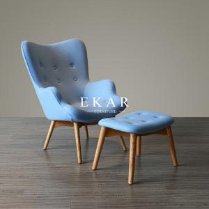 China Modern Fabric Lounge Leisure Ottoman Wooden Arm Chair ZZ-ZKB204 factory