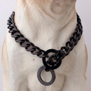 China Dogs Luxury Stainless Steel Gold Crystal Diamond Chain Dog Collar All Season Pet Dogs factory