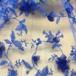 Colorful Polyester 3D flower embroidered Lace fabric for women garments