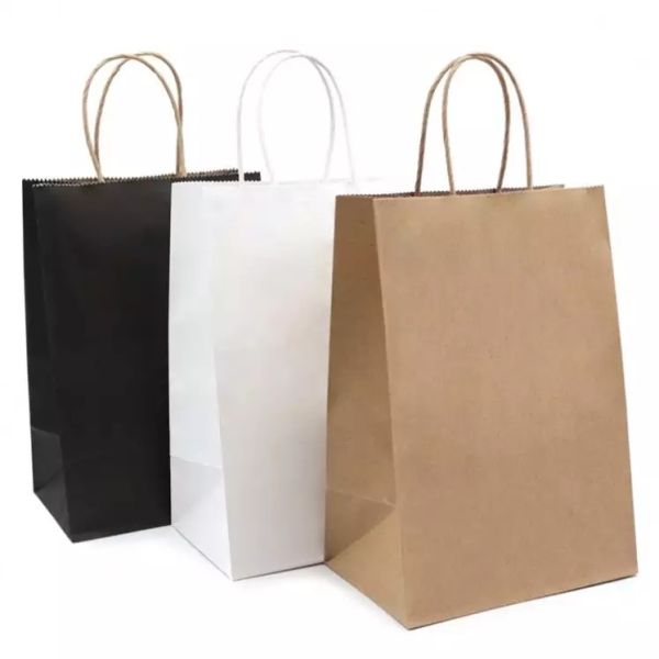 China Heat Seal Takeaway Printed Paper Carrier Bags Matt Lamination Recyclable factory