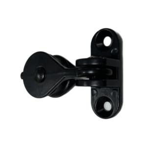 China Rotation Backplate Blinds Pulley Zinc Diecast Black Wall Mount Curtain Pulley factory