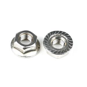 China Customizable and Durable DIN6923 Stainless Steel Serrated Hex Flange Self Locking Nut factory