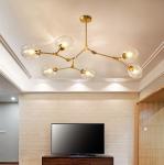 G9 Nordic Modern Glod Minimalist Blown Glass Chandelier For Living Room