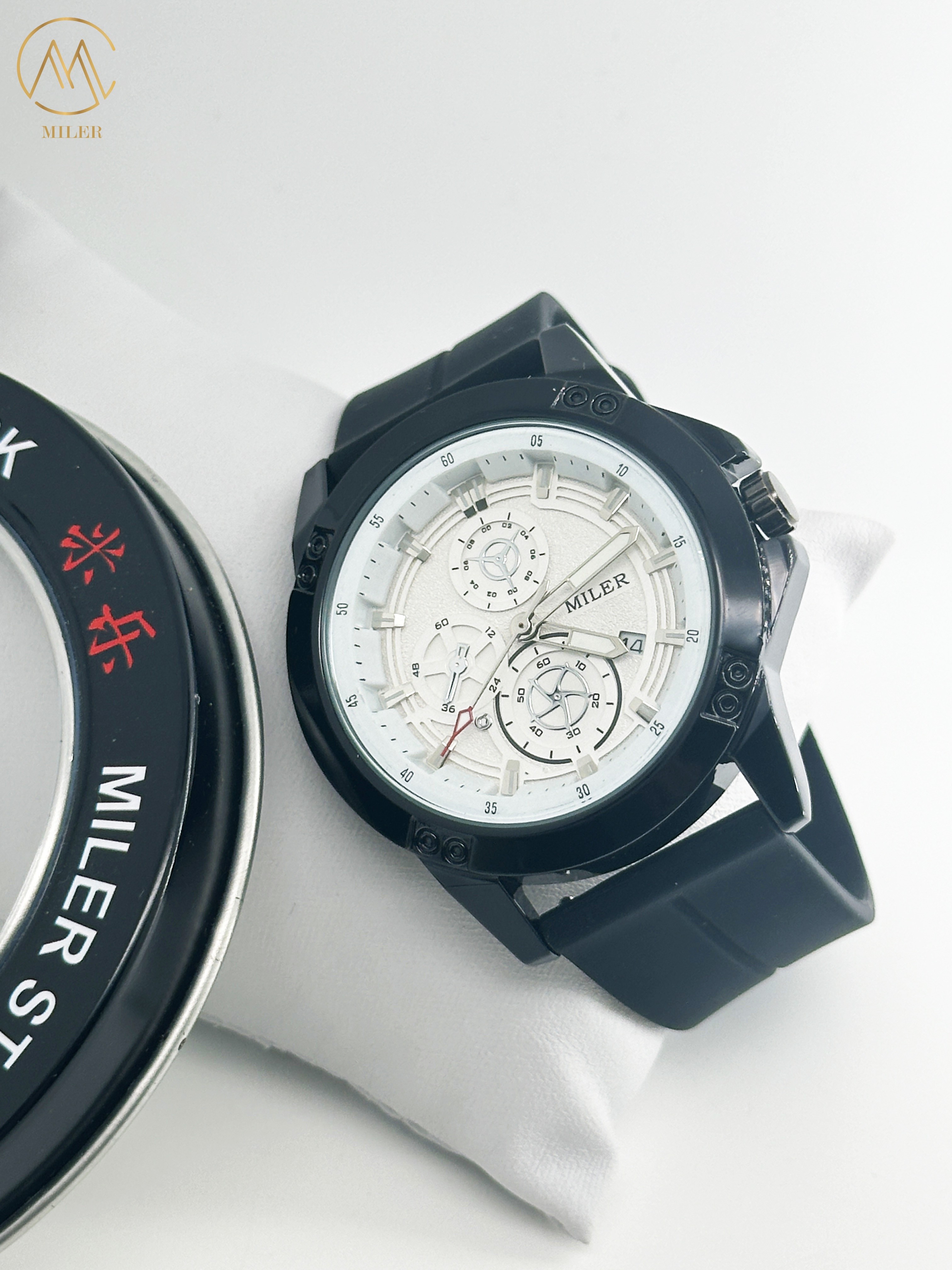 Miler 1005 30M Life Waterproof Sports Chronograph Watches Men's Quartz Watch Silicone Strap Luxury Fashion Wristwatch