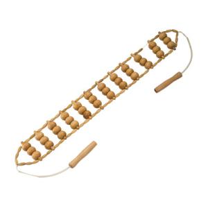 China Bamboo / Wooden Back Roller Massage Belt Strap With 12 Rollers factory