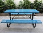 Waterproof Metal Picnic Table With Benches Anti Rust Durable Weather Resistant