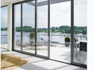 China 76 Lift Door Aluminum Alloy 6063-T6 Indoor And Outdoor For Private Residences , Villas , Commercial Areas , Offices , Large Balconies factory