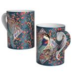 Relief Carving Bone China Cups Latte Mugs 11.5cm Wearproof Anti Scalding