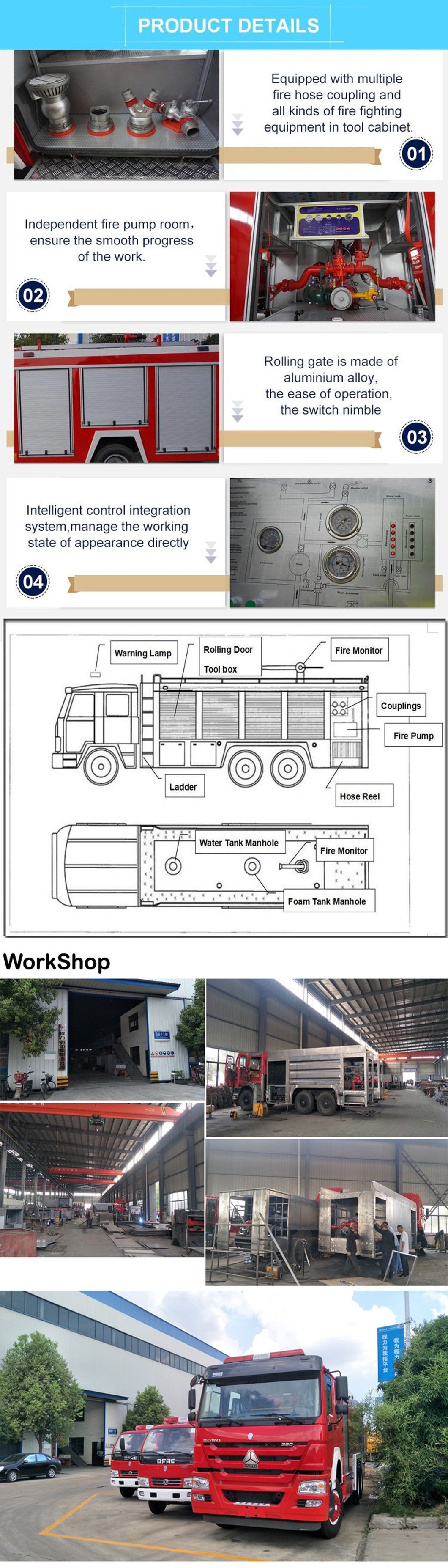 HOWO Rescue Foam Water Tank Tanker Firefighting Engine Fighting Vehicle Engine Fire Truck Price