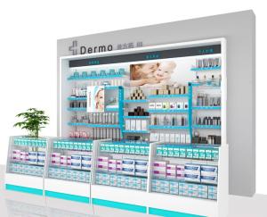 China Modern Medical Store Furniture Pharmacy Display Shelves Customized Layer factory