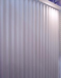 China 89mm embossed pvc vertical blinds for windows with aluminum headrail factory