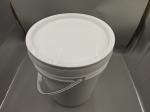 Series 6 Plastic Round Buckets white,tangerine 10L
