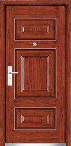 China steel wood security armored door factory