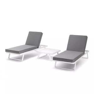 China Modern Aluminum Frame Patio Furniture Sun Lounger for Garden Sofa Sectional Lounge Set factory