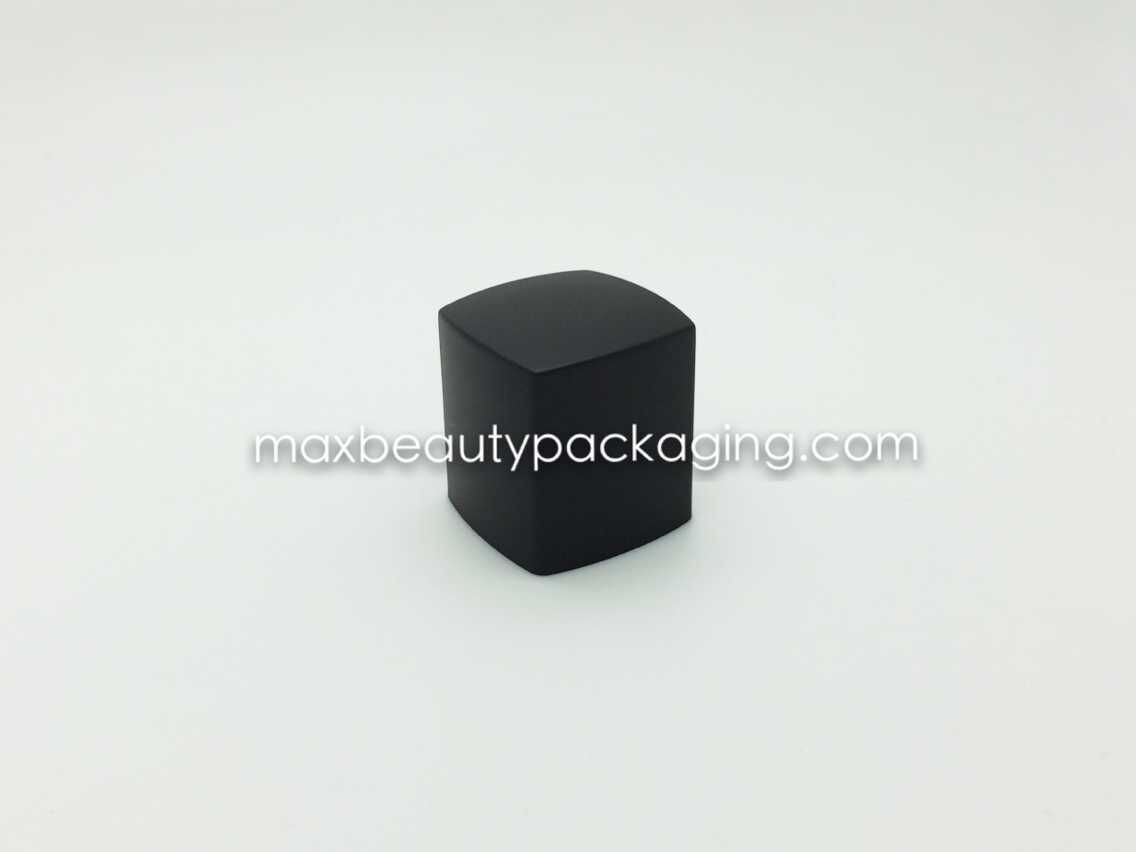 N2025 square uv coating matte black nail polish cap nail polish packaging double cap soft touch coating plastic cap