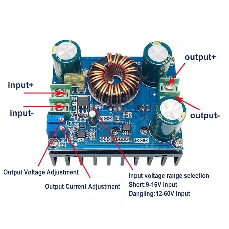 DC-DC Step Up Module 9v-60V to 12v-80V 48V Booster Converter for Car LED Driver 600W