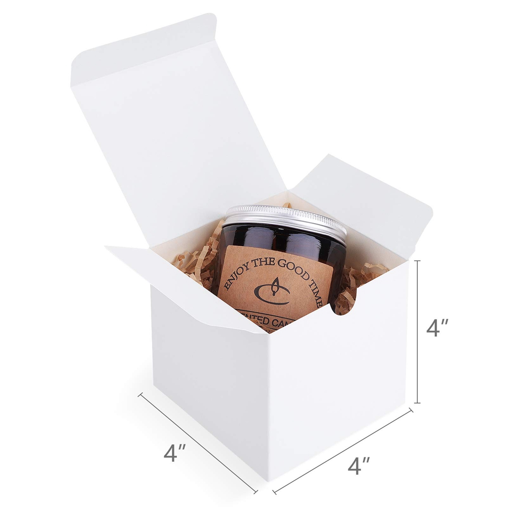 Folding Recyclable White Gift Packaging Kraft Paper Box For Candle Custom Logo OEM ODM