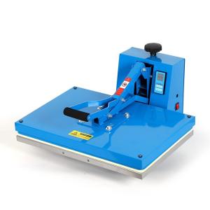 China Blue Flat Clamshell T Shirt Heat Press Machine For Sublimation Printing factory